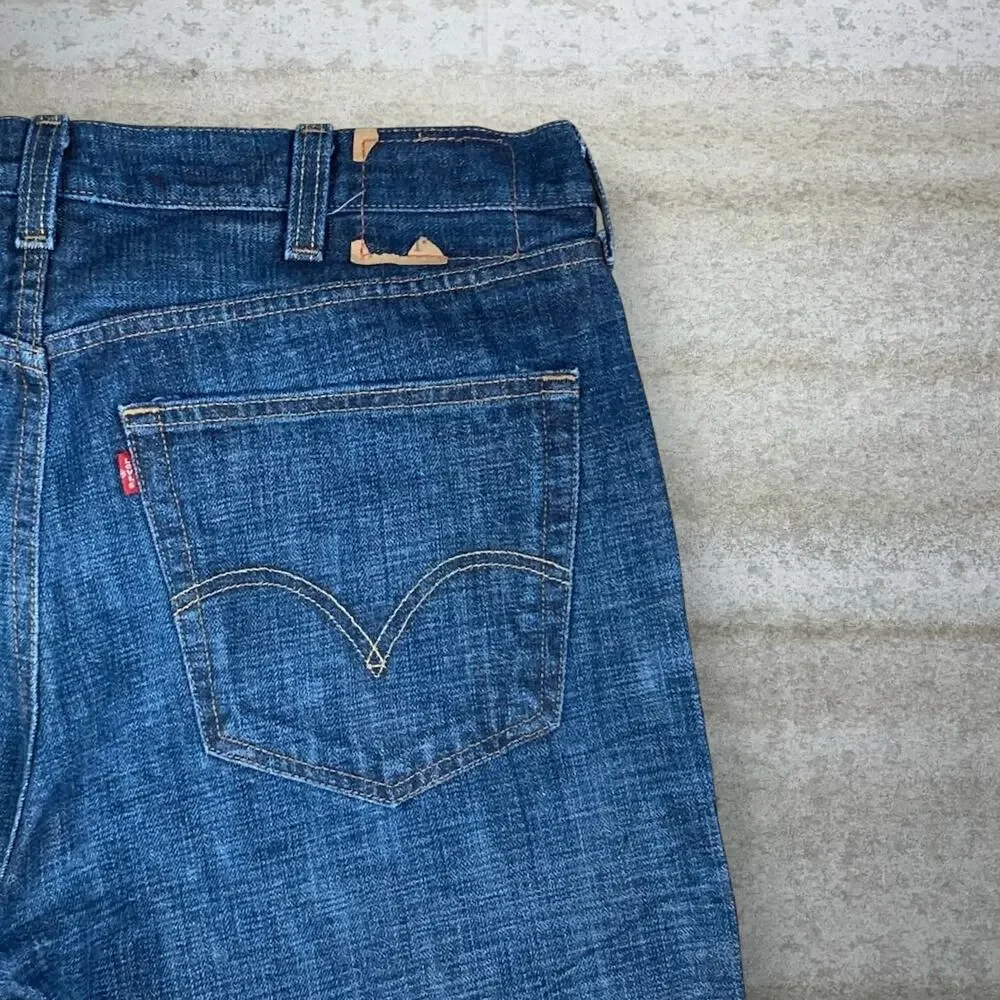 Vintage Y2K Levis Jeans 501 38x30 Regular Straight Leg Fit Dark Wash Button Fly